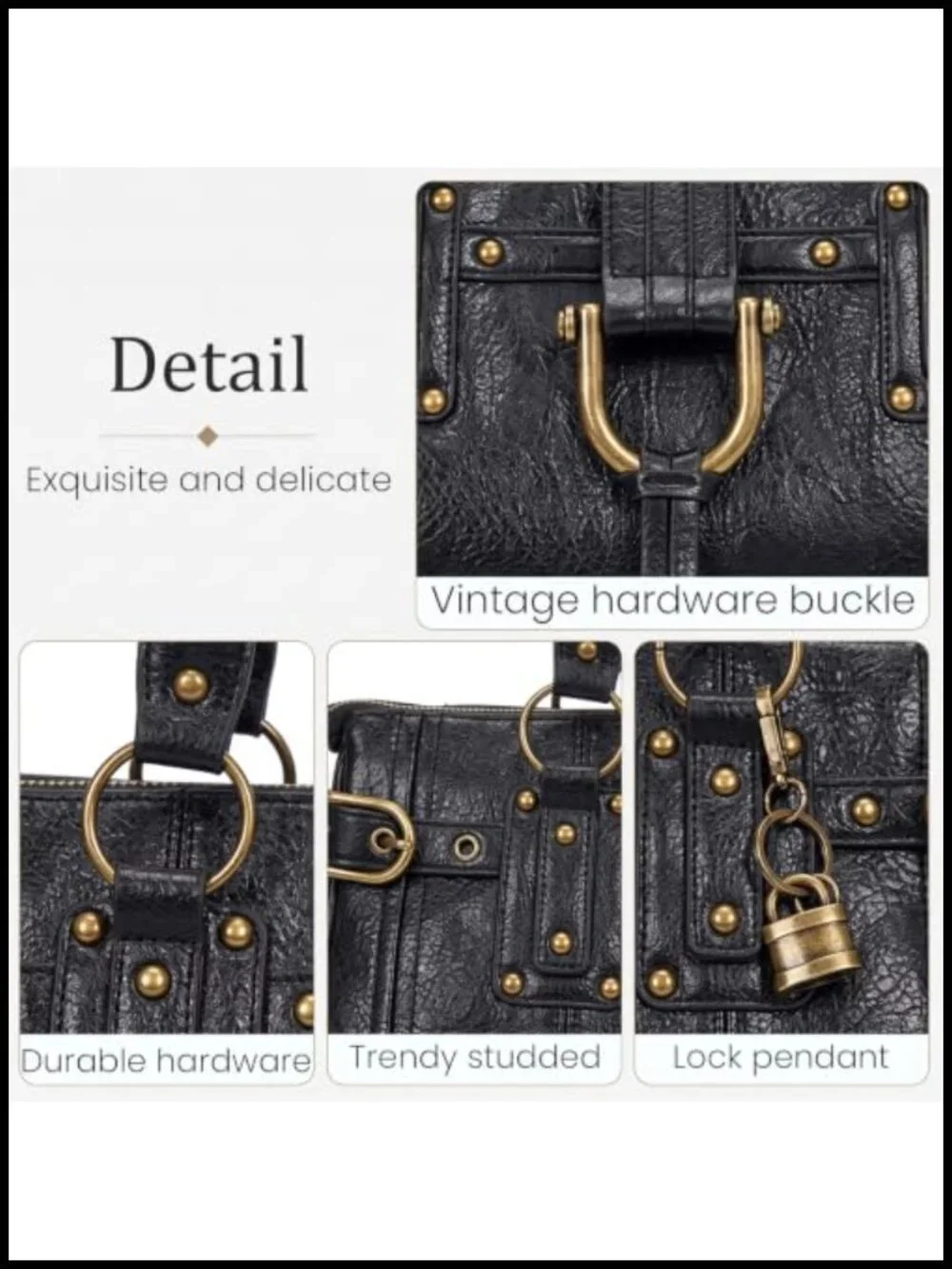 Slouchy Y2K Hobo Tote Bag Shoulder Handbag PU Leather Distressed Hardware